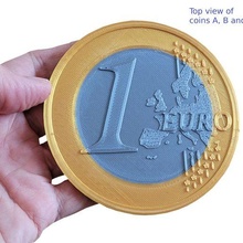 moneta sottobicchiere Euro 1 3d print model - Mito3D