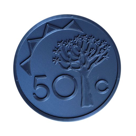 coin coaster namibia 50c 3D print model - Mito3D