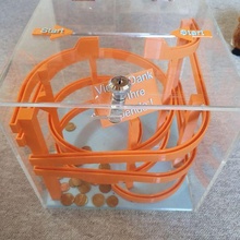moneta traccia treno donare i soldi donazione scatola marmo 3d print model - Mito3D