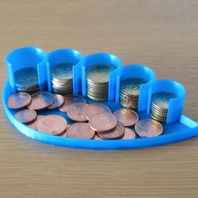 coin holder home coins dollar euro francs money organizer swiss organization 3d print model - Mito3D