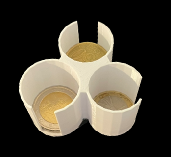 monnaie titulaire soutien euros espace rangement euro Facile 3d print model - Mito3D