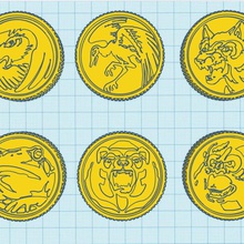 Münze ninjetti verschiedene Münzen power rangers 3d print model - Mito3D