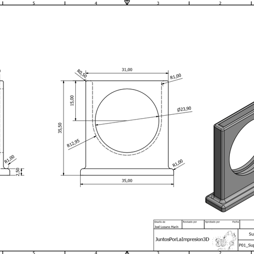 moneta suport 50cents vari 3D print model - Mito3D