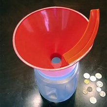 coin vortex slot bank toy money spin 3d print model - Mito3D