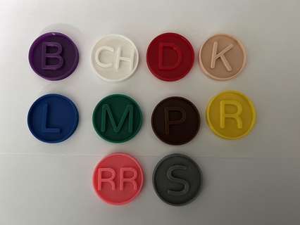 coins letters complete currency coin vowels vowel toy colors color learn play number numbers symbols digits 3d print model - Mito3D