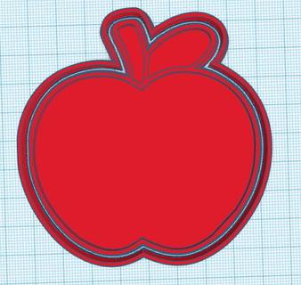 cokie cutter apple cookie teacher's day red 3d print model - Mito3D
