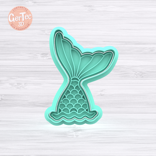 cola sirena cutter stamp cookie mermaid tail siren sea marine seal mass cookies cold porcelain ceramics 3d print model - Mito3D