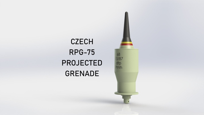 frio guerra tcheco rpg 75 grenade eslováquia checoslováquia varsóvia pacto anti tanque foguete recuo manequim suporte exibição eod airsoft larp 3d print model - Mito3D