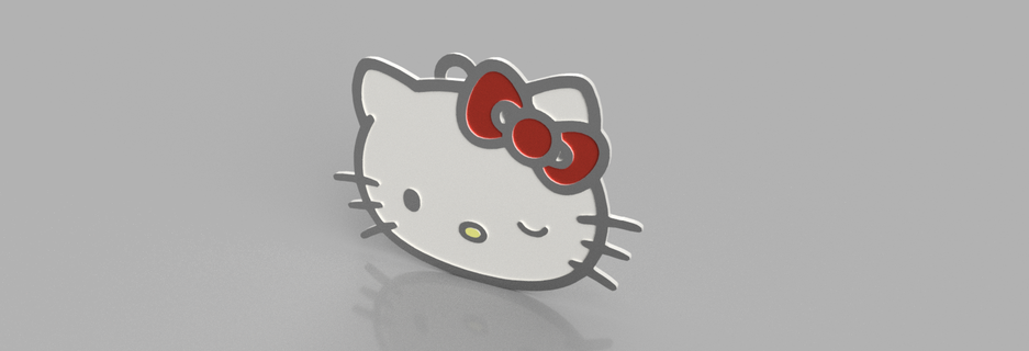 colgante carita gatito interfaz gráfica usuario kawaii sanrio 3d print model - Mito3D