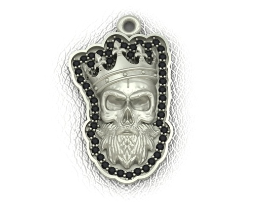 colgante cr neo barbudo jewelry calavera barba dije cadena 3d print model - Mito3D