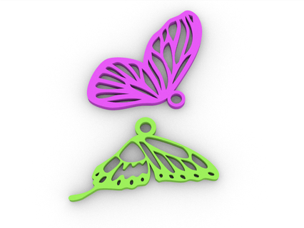 Colgante yazık kelebekler küpe 3d print model - Mito3D