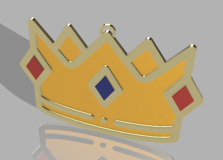 colgante de corona corona colgante de corona llavero de corona  3d print model - Mito3D
