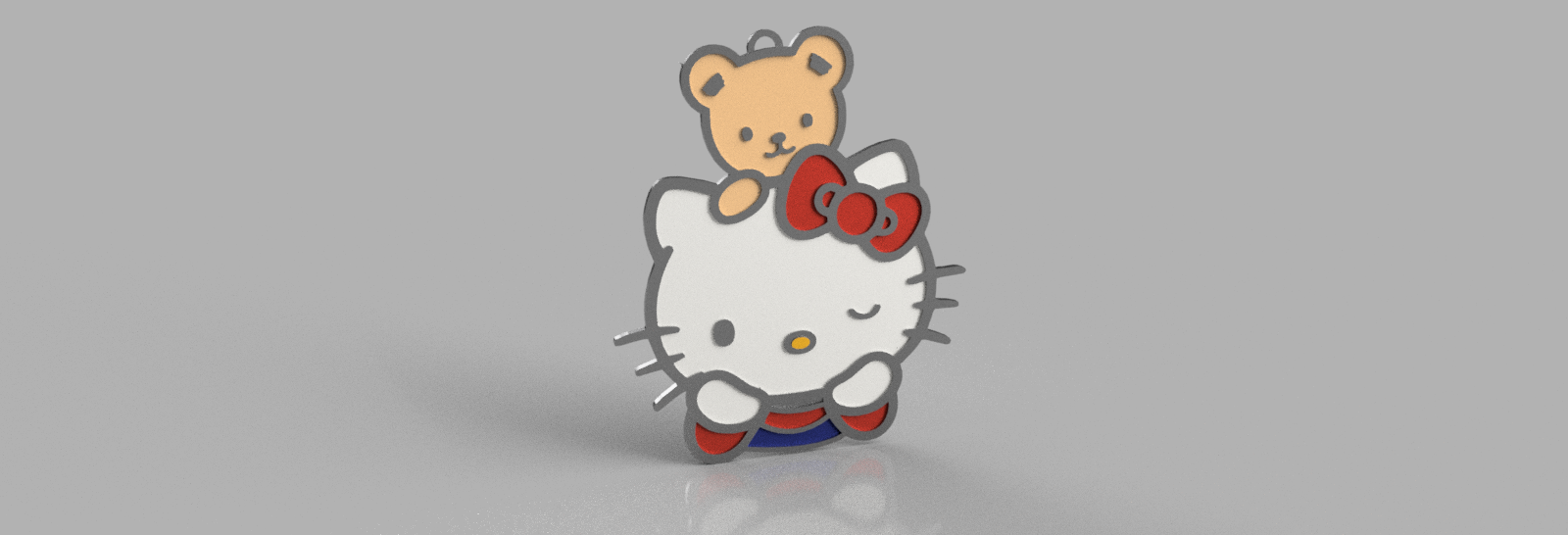 colgante Kitty osito Hallo Sanrio kawaii 3D print model - Mito3D