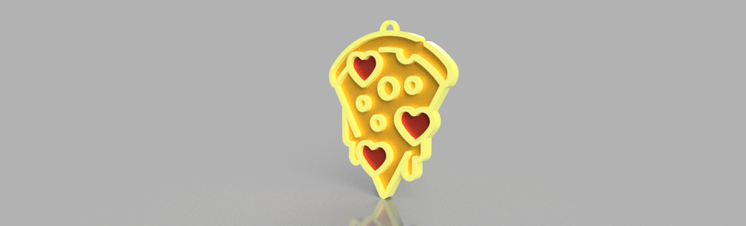 colgante de pizza pizza colgantes de pizza llavero pizza  3d print model - Mito3D