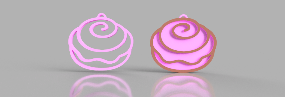 colgante rotolo cannella dulce colgantes dolce kawaii dulces 3d print model - Mito3D