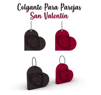 colgante de Valentinstag rosa coraz san Valentin Corazon Geschenke Simples 3d print model - Mito3D