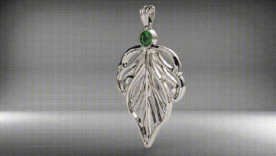 colgante hoja art noveau Jewelry joyeria pendand oro plata diseño jewel jewelry silver 3d print model - Mito3D