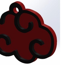 colgante naruto uchiha itachi nube roja gioielleria 3d print model - Mito3D