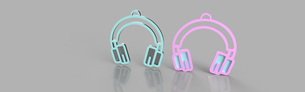 colgantes aud telefoni audifonos orecchini 3d print model - Mito3D