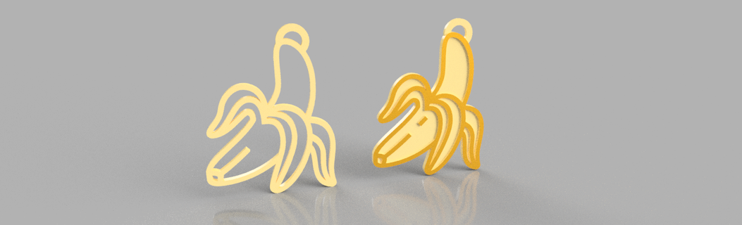 colgantes bananes bijoux banane boucles 39 oreilles 3d print model - Mito3D