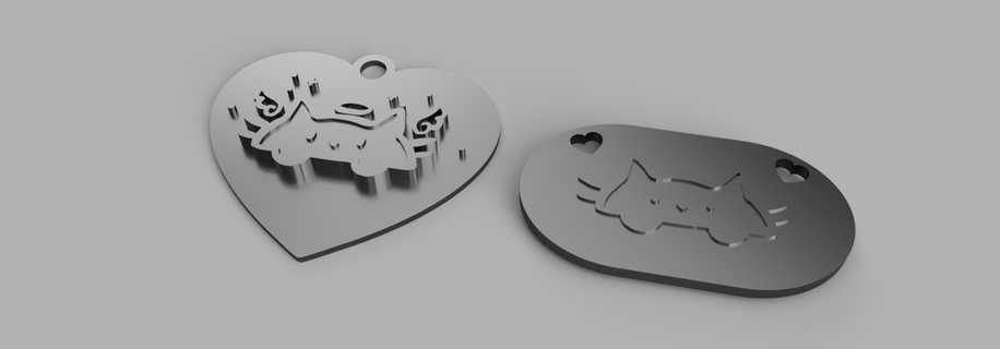 colgantes chatons kawaii 3d print model - Mito3D
