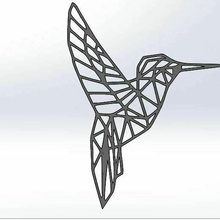 colibri 2d hummingbird wall pendant ornament ave 3d print model - Mito3D