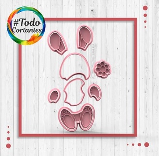 Collage Hase Cutter Ostern Karotte Damhirschkuh Schneiden Kekse Marker Dichtung Drucker Stempel 3d print model - Mito3D