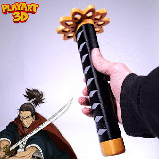 collapsing katana - atomic samurai - one punch man - print place + assembly version - supports Art one punch man one punch man atomic samurai katana collapsing multicolor sword toy extendable saitama  3d print model - Mito3D