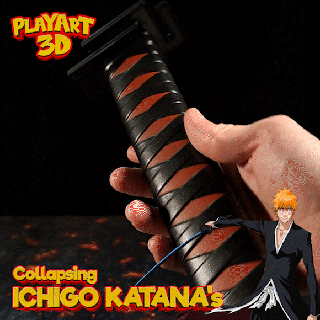 collapsing katana - ichigo bleach easy print supports anime sword play toy 3d print model - Mito3D