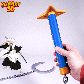 collapsing katana - toshiro bleach print place + assembly version supports Art hitsugaya ichigo bankai tensa zangetsu anime sword play toy 3d print model - Mito3D