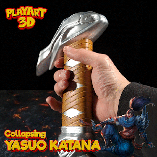 colapso katana yasuo liga legendas fácil impressão apoia espada moba azar vi misterioso 3d print model - Mito3D