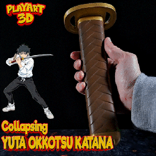collapsing katana - yuta okkotsu jujutsu kaisen print place + assembly version sword anime cosplay satoru gojo 3d print model - Mito3D