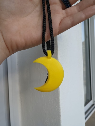 collier luna journée chat collier coquelicot récréation souriant bestioles bijoux cosplay lune 3d print model - Mito3D