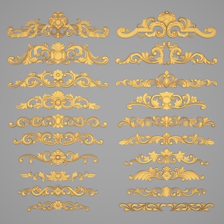 Sammlung 20 klassisch Schnitzereien 1 geschnitzt Carving Dekoration Ornament Architektur Außen Innenraum Design Kunst 3d print model - Mito3D