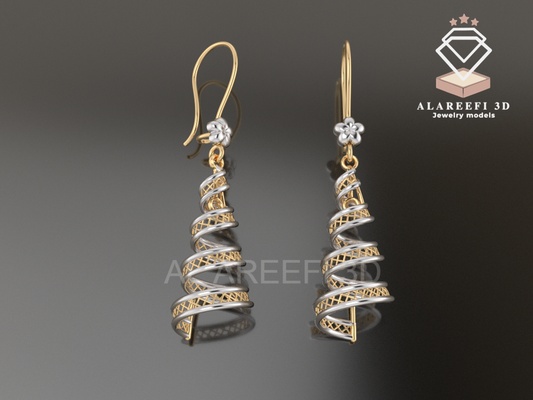 collezione 3 12 turco orecchini esclusivo orecchino gratuito gioielleria oro argento design ultra visione gemvision squillare anelli leggero 3d print model - Mito3D