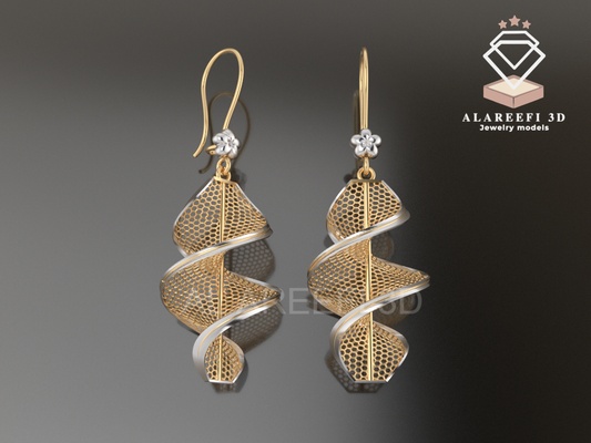 collezione 4 12 turco orecchini esclusivo orecchino gratuito gioielleria oro argento design ultra visione gemvision squillare anelli leggero 3d print model - Mito3D