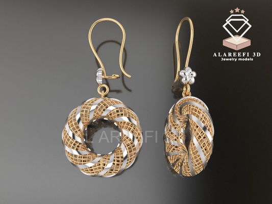 collezione 5 12 turco orecchini esclusivo orecchino gratuito gioielleria oro argento design ultra visione gemvision squillare anelli leggero 3d print model - Mito3D