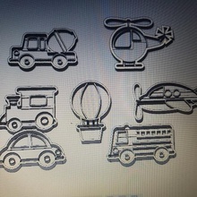 collection cars airplanes transportation art sharp mold cookie bakery cupcakes
