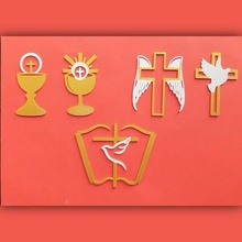 collection communion shapes & crosses cross stork frame dove wings borders chalice host jesus holy sacriment 3d print model - Mito3D