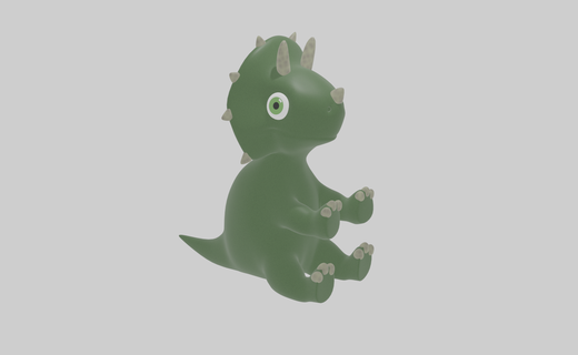coleção fofa dinossauros triceratops arte animal dinossauro brinquedo concurso pequeno 3d print model - Mito3D