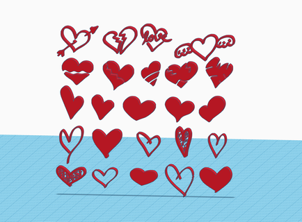 Toplamak kalpler n24 v3 kalp Aşk aşk cuore Sanat tasarım deko mevcut sevgililer san Valentino 3d print model - Mito3D