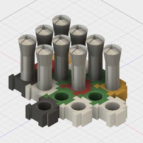 r8 collet holder expandable tool mill stand 3D print model - Mito3D