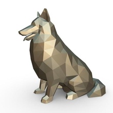 collie dog figure animal pet scotland shepherd miniatures mammal dogs art gift print origami 3dprint decor figurine figurines interior design sculpture statue toy lowpoly poly low-poly 3d print model - Mito3D