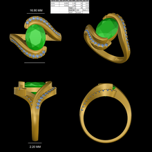 collor pedra diamante anel joalheria 3d print model - Mito3D