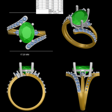 collor pedra diamante anel joalheria 3d print model - Mito3D