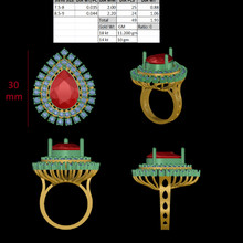 collor anillo de piedra la joyería 3d print model - Mito3D