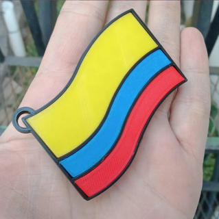 kolumbianisch Flagge verschiedene Kolumbien Schlüsselbund 3d print model - Mito3D
