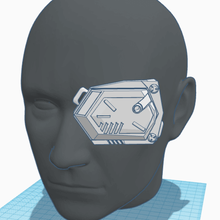 colonel muthageir's eye piece fashion sci-fi patch eyepatch cyberpunk cybernetics costume cosplay 3d print model - Mito3D