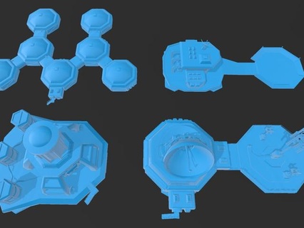 Colonia lunar colonia módulo urbano centrar juguete juguetes Marte 3d print model - Mito3D