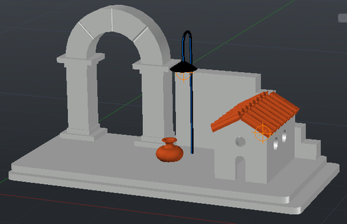 colonial arco casa cenário arquitetura construção miniatura 3d print model - Mito3D